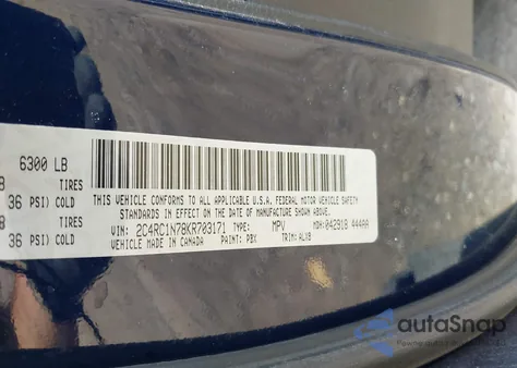 2019 Chrysler Pacifica Hybrid Limited из США, поврежденный, VIN 2C4RC1N78KR703171